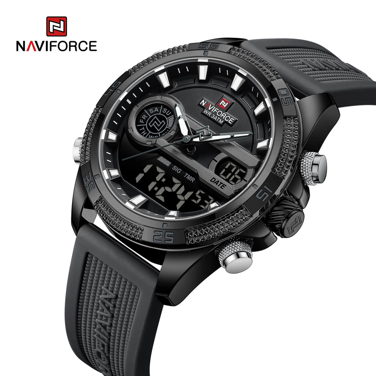 NF9223 Reloj Naviforce para hombre pulsera de caucho