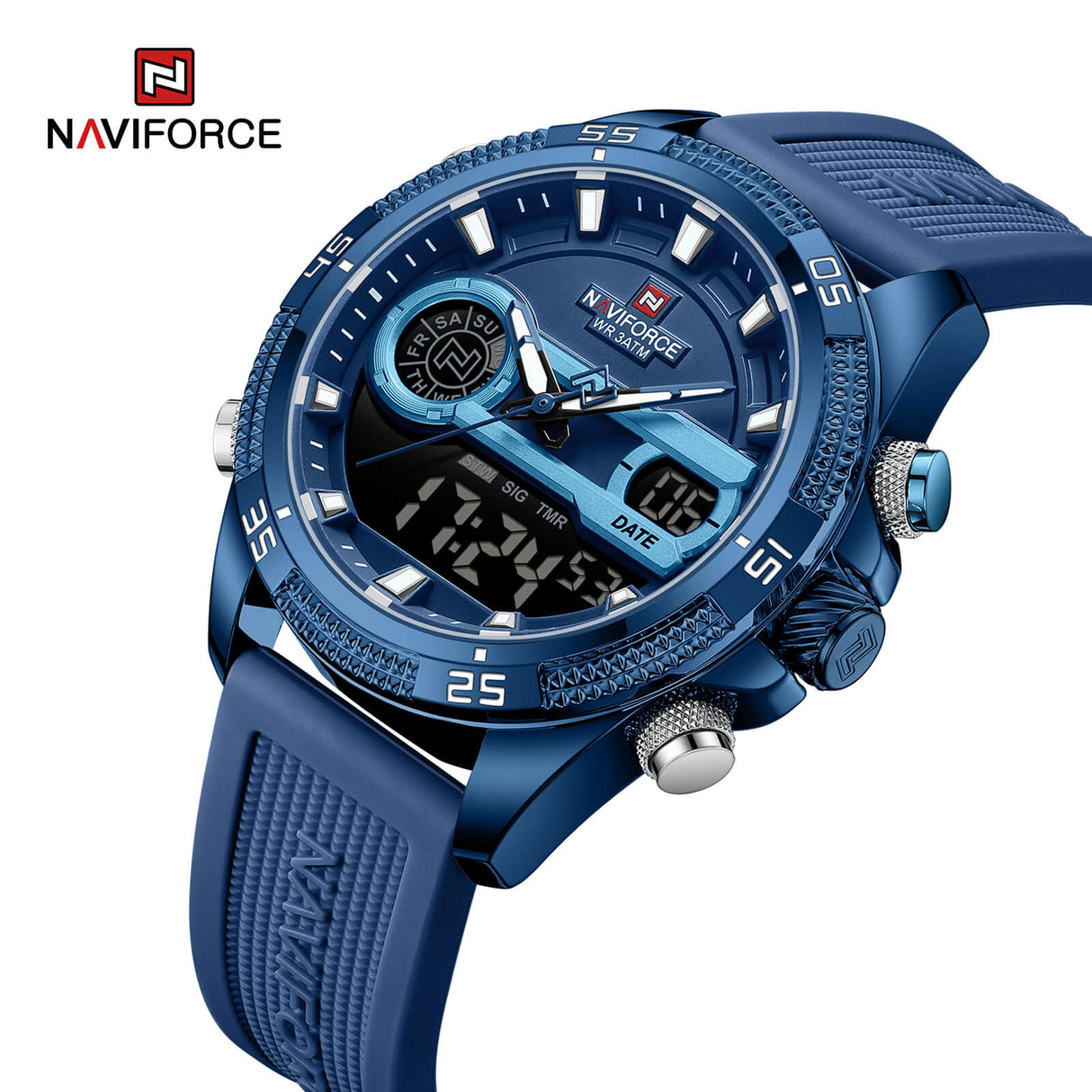 NF9223 Reloj Naviforce para hombre pulsera de caucho