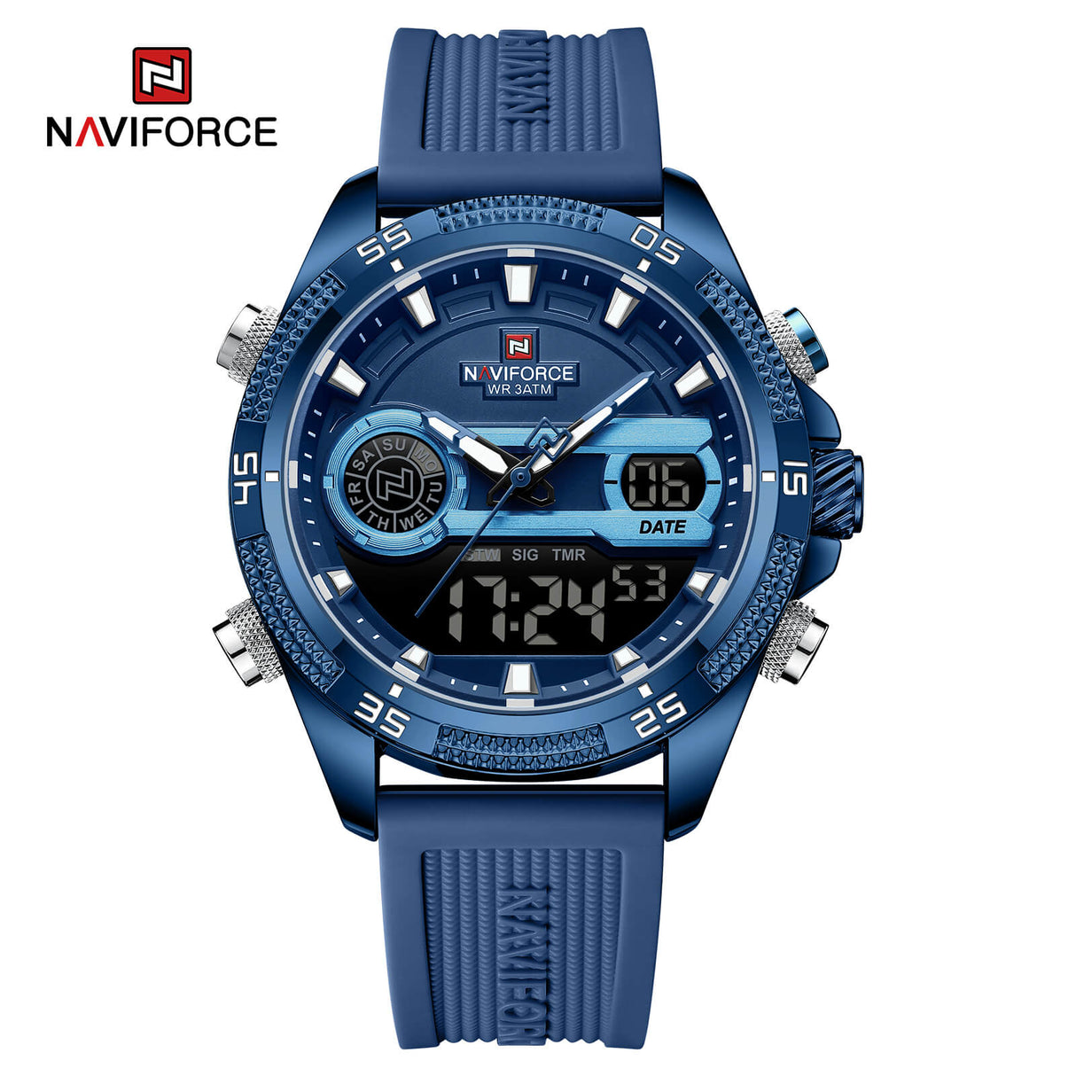 NF9223 Reloj Naviforce para hombre pulsera de caucho