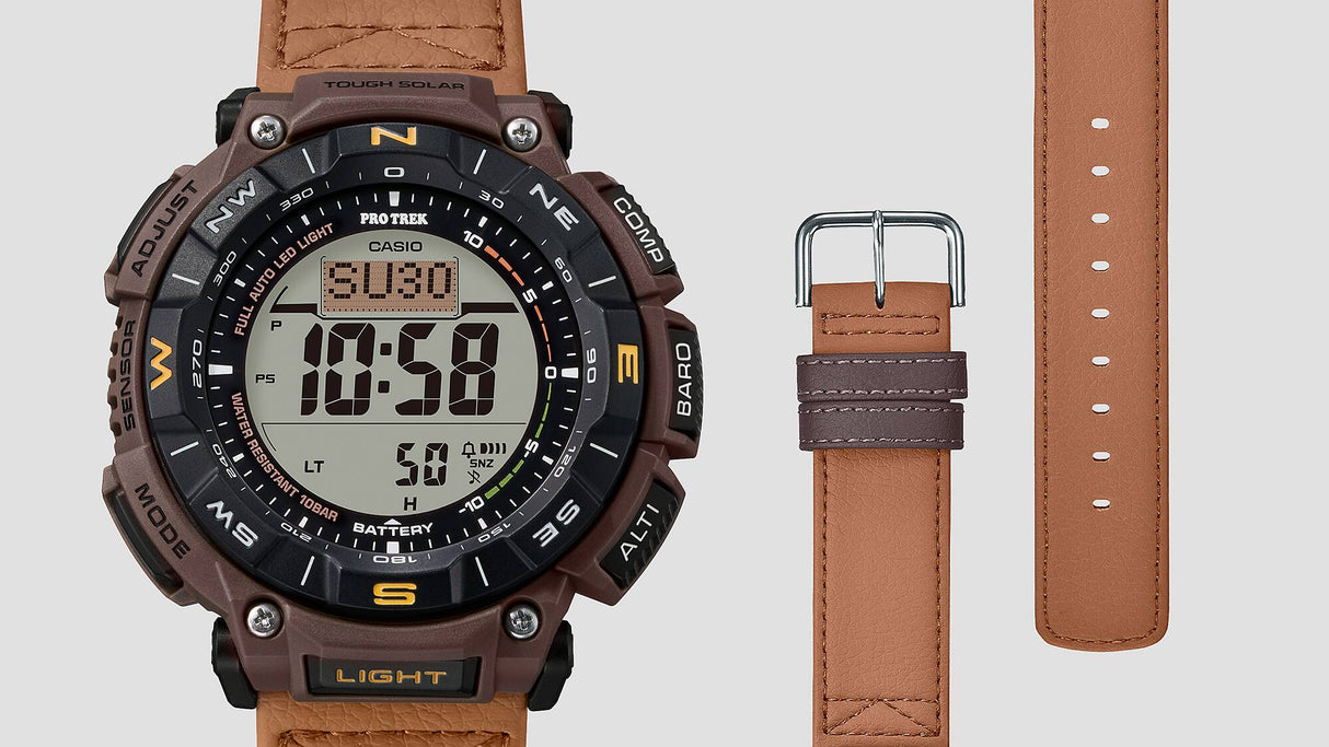PRG-340 Reloj Casio Pro Trek para hombre pulsera de piel