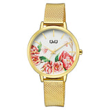 QZ67J Reloj QQ Análogo para Dama Pulsera Mesh