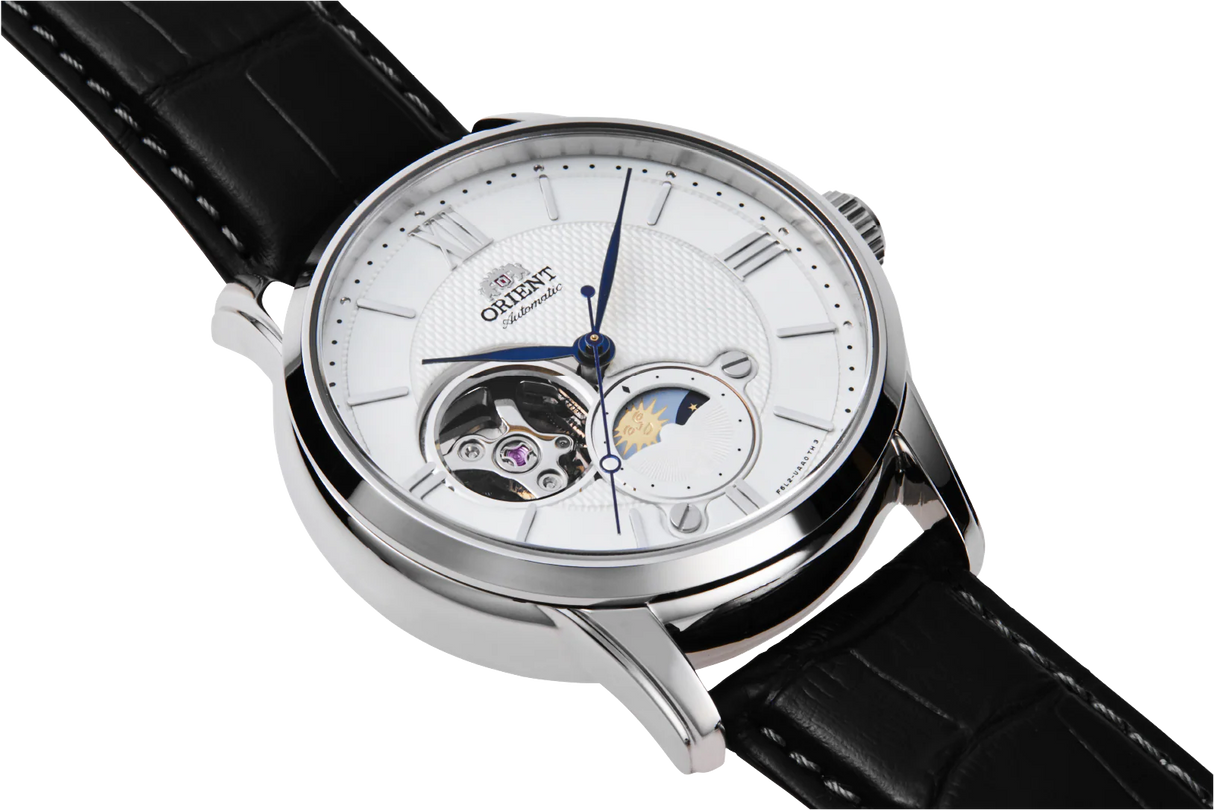 RA-AS0011S Reloj Orient Open Heart de hombre correa de piel