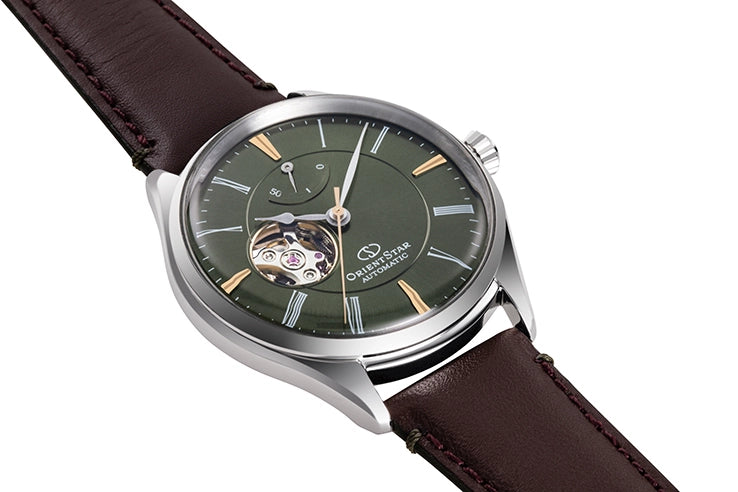 RE-AT0202E Reloj Orient Semi Skeleton de hombre correa de cuero