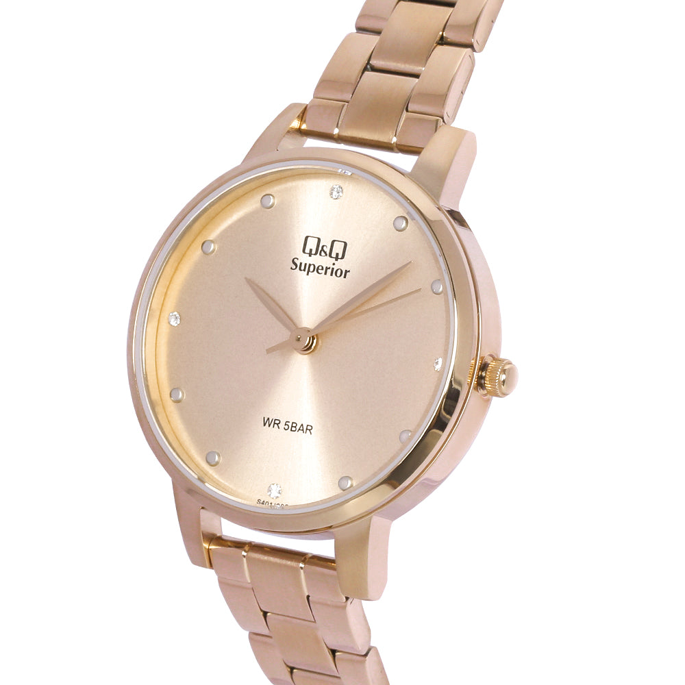 S401J Reloj QQ Análogo para Mujer Pulsera de Metal