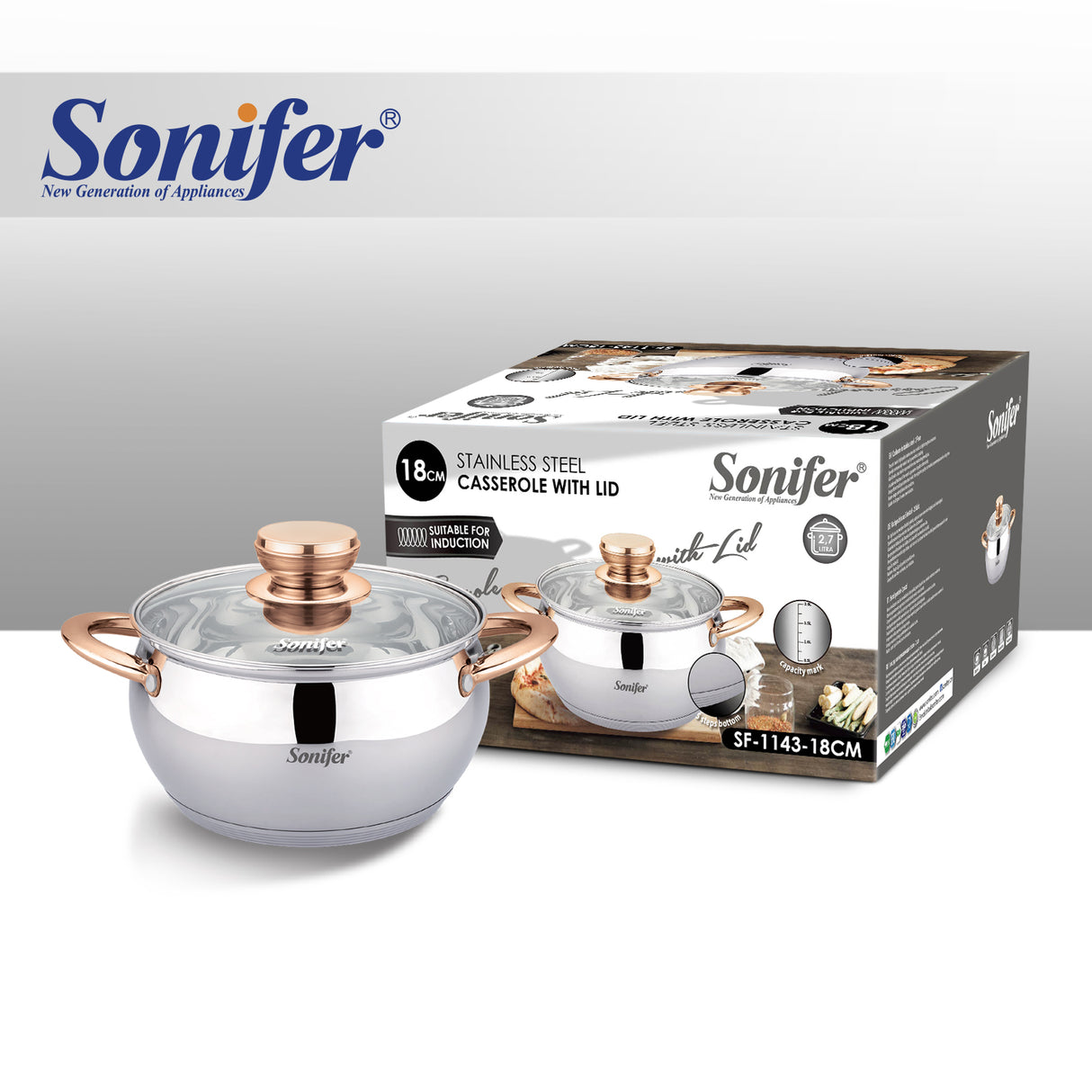 SF-1143 Olla para cocina Sonifer de Acero inoxidable