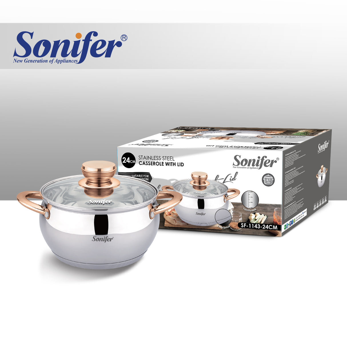 SF-1143 Olla para cocina Sonifer de Acero inoxidable