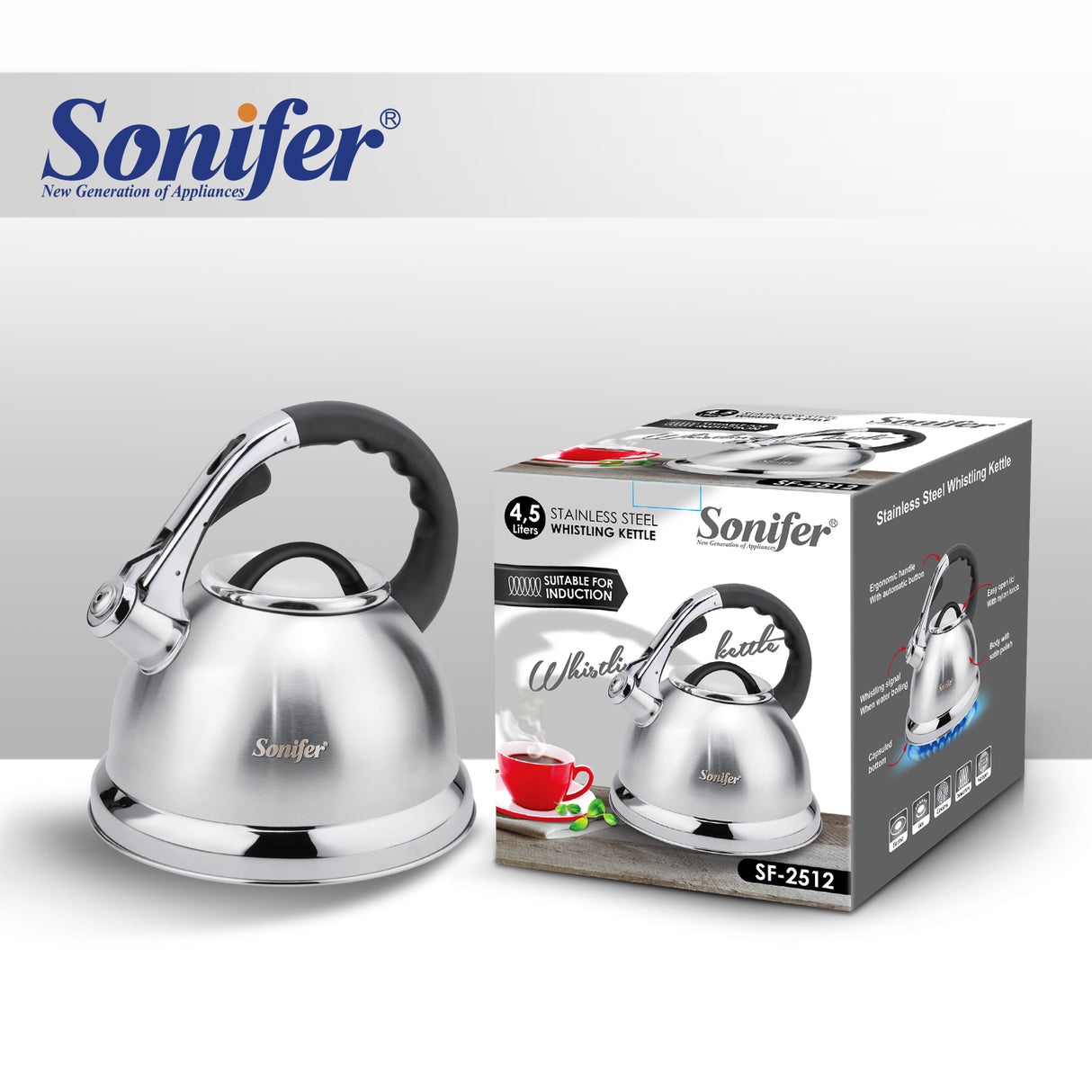 SF-2512 Tetera de acero inoxidable Sonifer