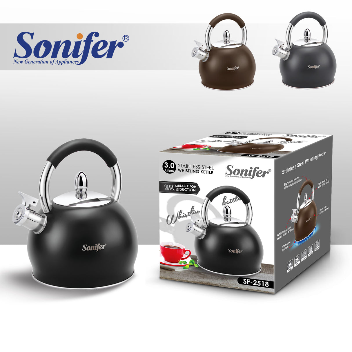 SF-2518 Jarrilla Sonifer compatible con estufa de inducción