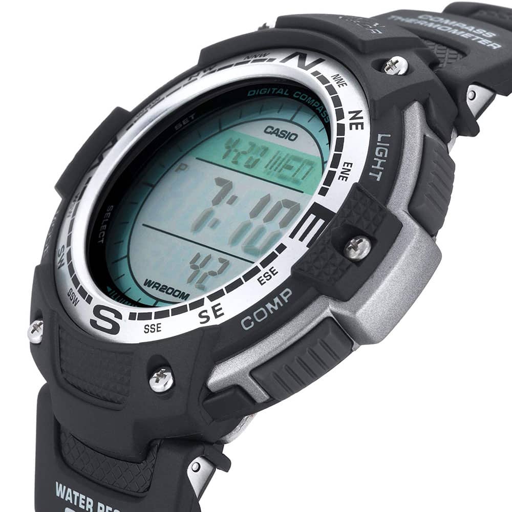 SGW-100 Reloj Casio para Hombre Pulsera de Caucho Digital Twin Sensor Illuminator
