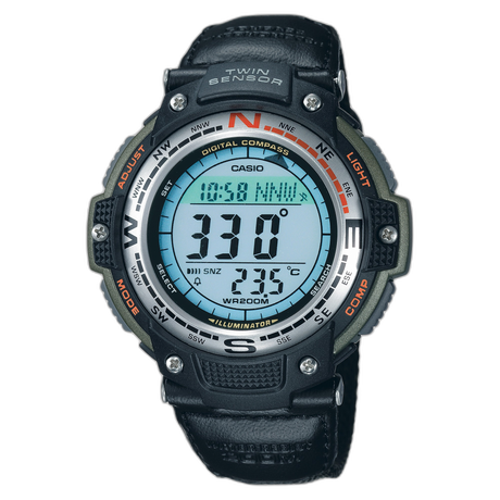 SGW-100 Reloj Casio para Hombre Pulsera de Caucho Digital Twin Sensor Illuminator