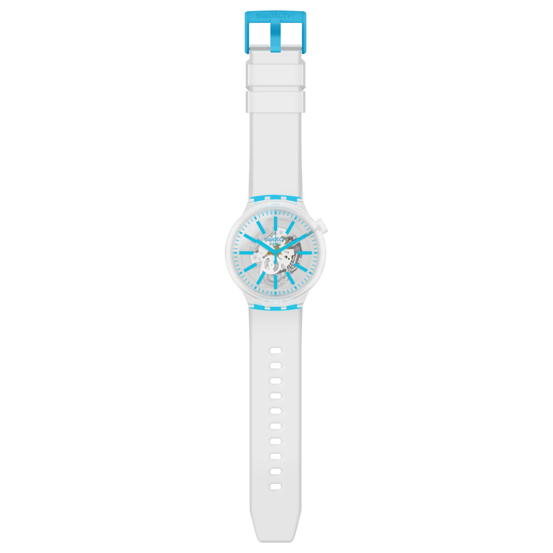 SO27E105 Reloj Swatch Big Bold BlueInJelly unisex correa de caucho