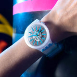 SO27E105 Reloj Swatch Big Bold BlueInJelly unisex correa de caucho