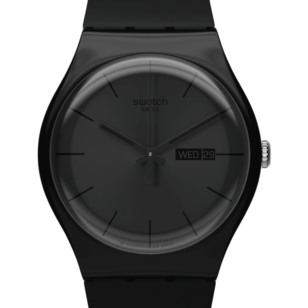SO29B706 Reloj Swatch Black Rebel de hombre pulsera de caucho