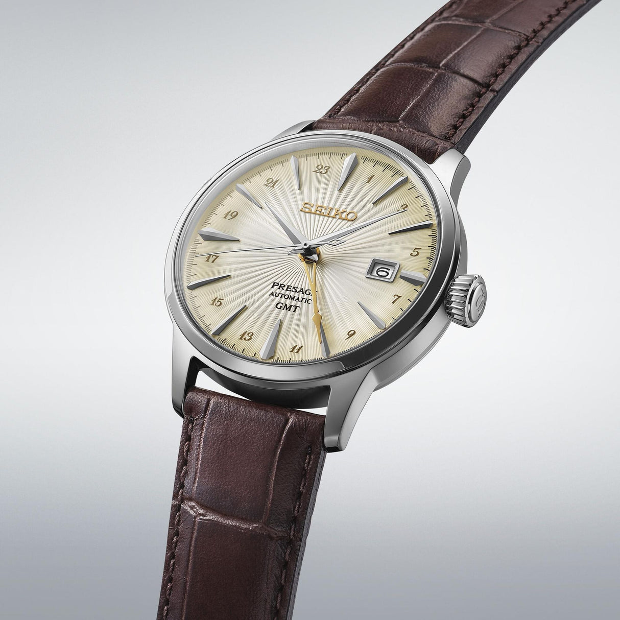 SSK041J1 Reloj Seiko Presage GMT de hombre banda de piel