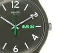 SUOG706 Reloj Swatch Backup Green unisex pulsera de caucho