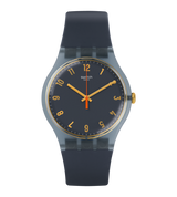 SUOM105 Reloj Swatch Nuit Bleue de hombre pulsera de silicona