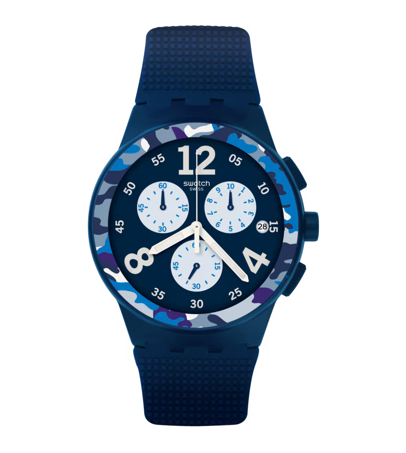SUSN414 Reloj Swatch Camoblu unisex pulsera de resina