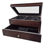 TC-005 Almacenamiento de relojes caja de madera color negro 10 compartimientos