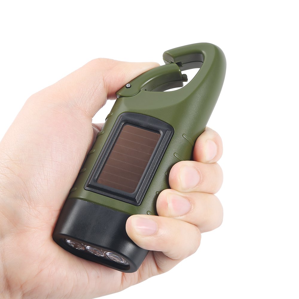 TS-FL1142 Linterna Solar de Manivela Mini Linterna LED Recargable de Emergencia