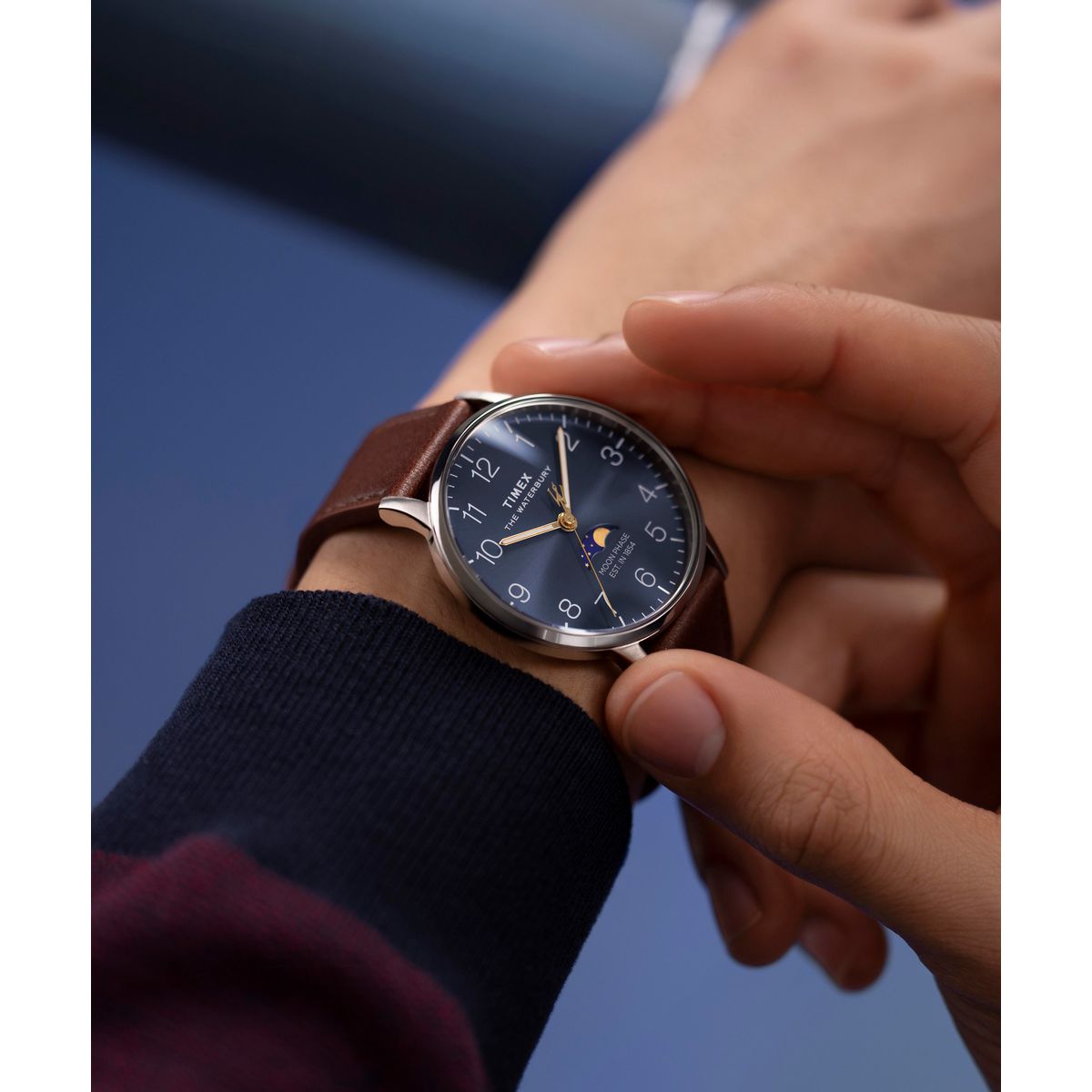TW2W75600 Reloj Timex Waterbury Classic Moon Phase de hombre correa de cuero