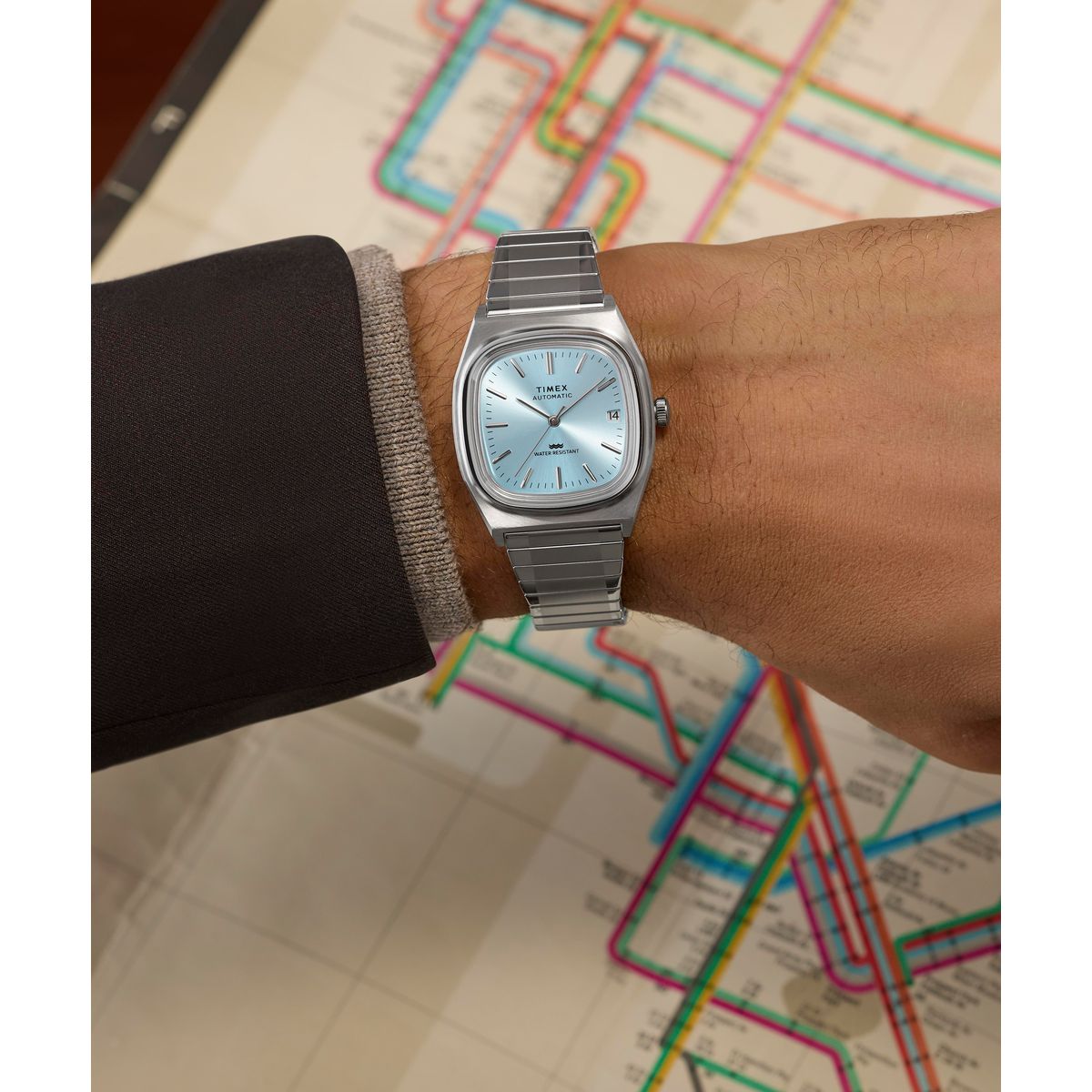 TW2Y66700 Reloj Timex 1983 E Line de hombre correa de metal