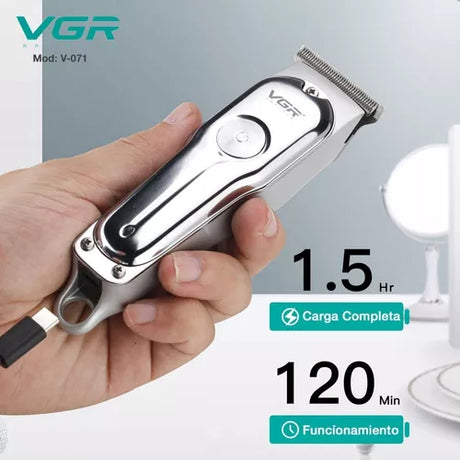 V-071 Rasuradora VGR de pelo plateada inalámbrica