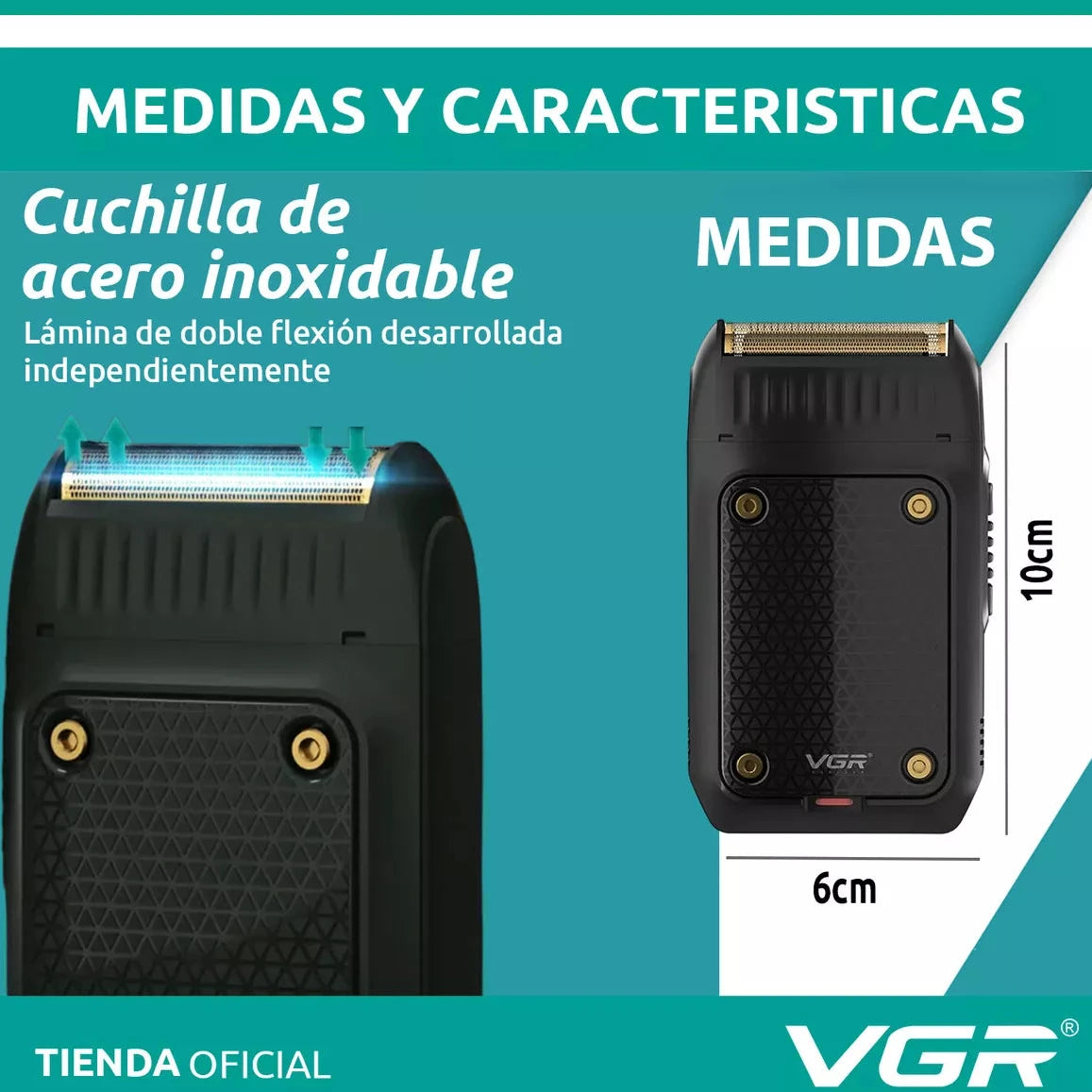 V-353 Afeitadora Eléctrica Profesional Recargable de Única Cuchilla para Hombre