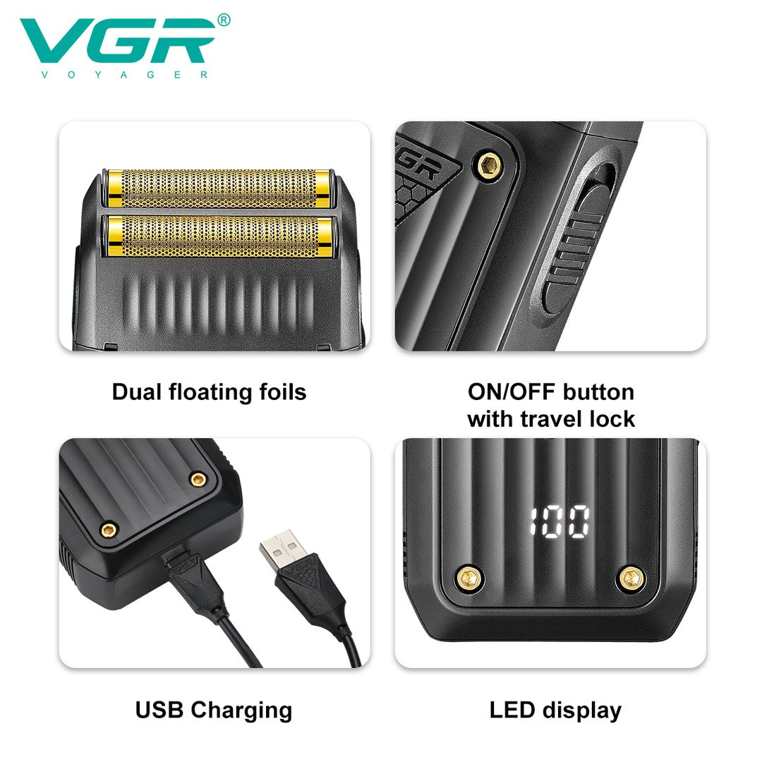 V-363 Rasuradora inalámbrica recargable por USB pantalla LED