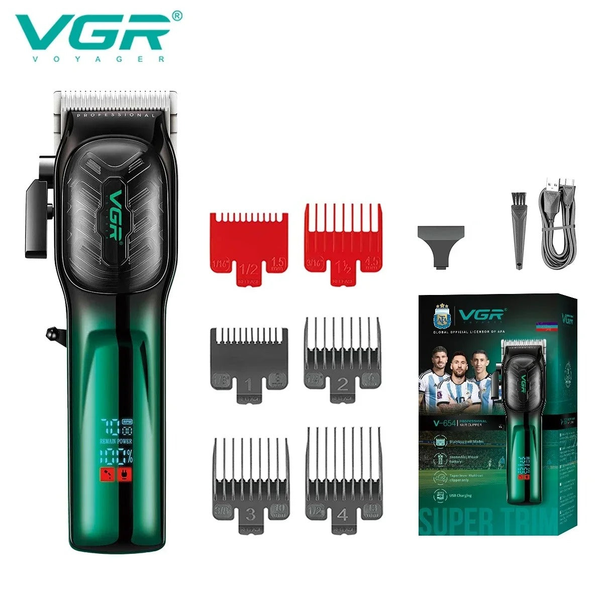 V-654 VGR Hair Trimmer - Máquina de Corte de Pelo Profesional Recargable