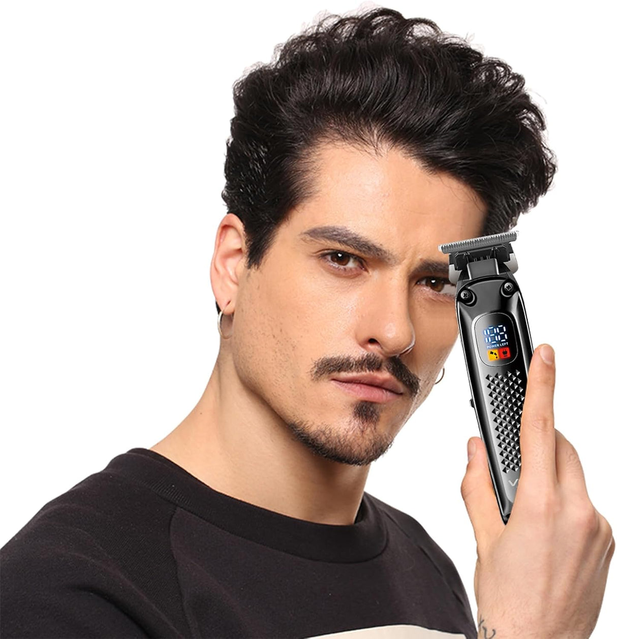 V-972 Rasuradora de barba color negro VGR inalámbrica Patillera de 5W, 8 Piezas