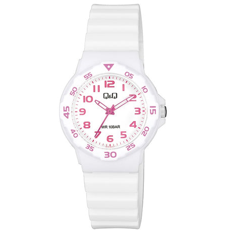 V07A QQ Reloj Análogo de Caucho Color Rosado para Señorita