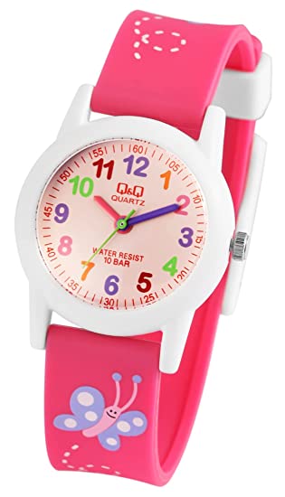 VR99J QQ Reloj Análogo de Resina Color Rosado para Niños