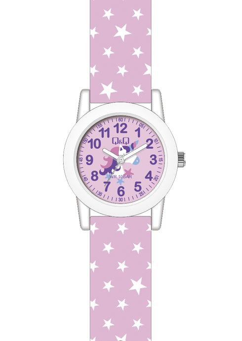 VR99J QQ Reloj Análogo de Resina Color Rosado para Niños