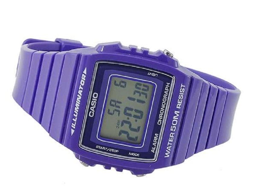 W-215 Reloj Casio para Mujer Pulsera de Caucho Digital Illuminator con Cronógrafo