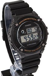 W-216 Reloj Casio para Hombre Banda de Caucho Digital Illuminator con Cronógrafo