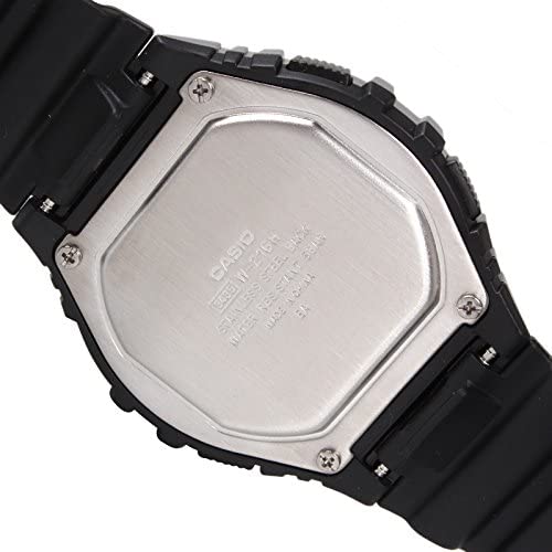 W-216 Reloj Casio para Hombre Banda de Caucho Digital Illuminator con Cronógrafo