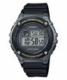 W-216 Reloj Casio para Hombre Banda de Caucho Digital Illuminator con Cronógrafo