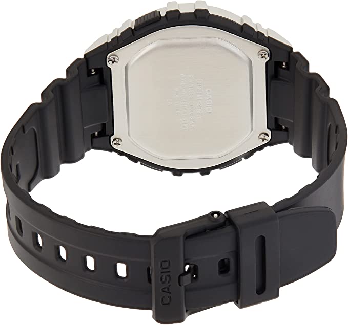 W-216 Reloj Casio para Hombre Banda de Caucho Digital Illuminator con Cronógrafo