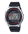 W-216 Reloj Casio para Hombre Banda de Caucho Digital Illuminator con Cronógrafo