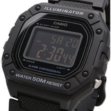 W-218 Casio Reloj Digital Pulsera de Caucho para Hombre y Mujer Illuminator con Cronógrafo