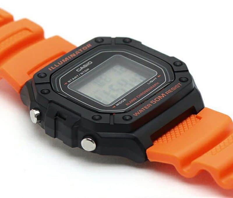 W-218 Casio Reloj Digital Pulsera de Caucho para Hombre y Mujer Illuminator con Cronógrafo