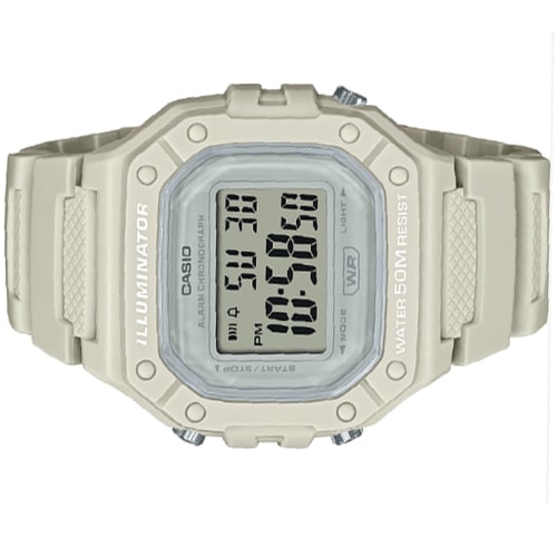 W-218 Casio Reloj Digital Pulsera de Caucho para Hombre y Mujer Illuminator con Cronógrafo