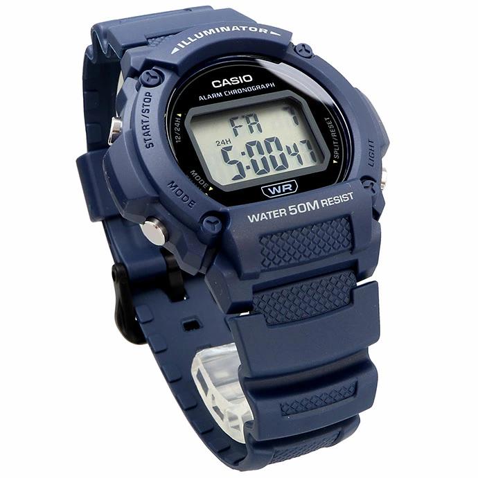 W-219 Casio Reloj Digital para Hombre Pulsera de Resina Illuminator con Cronógrafo