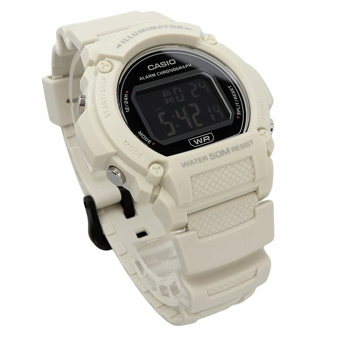 W-219 Casio Reloj Digital para Hombre Pulsera de Resina Illuminator con Cronógrafo