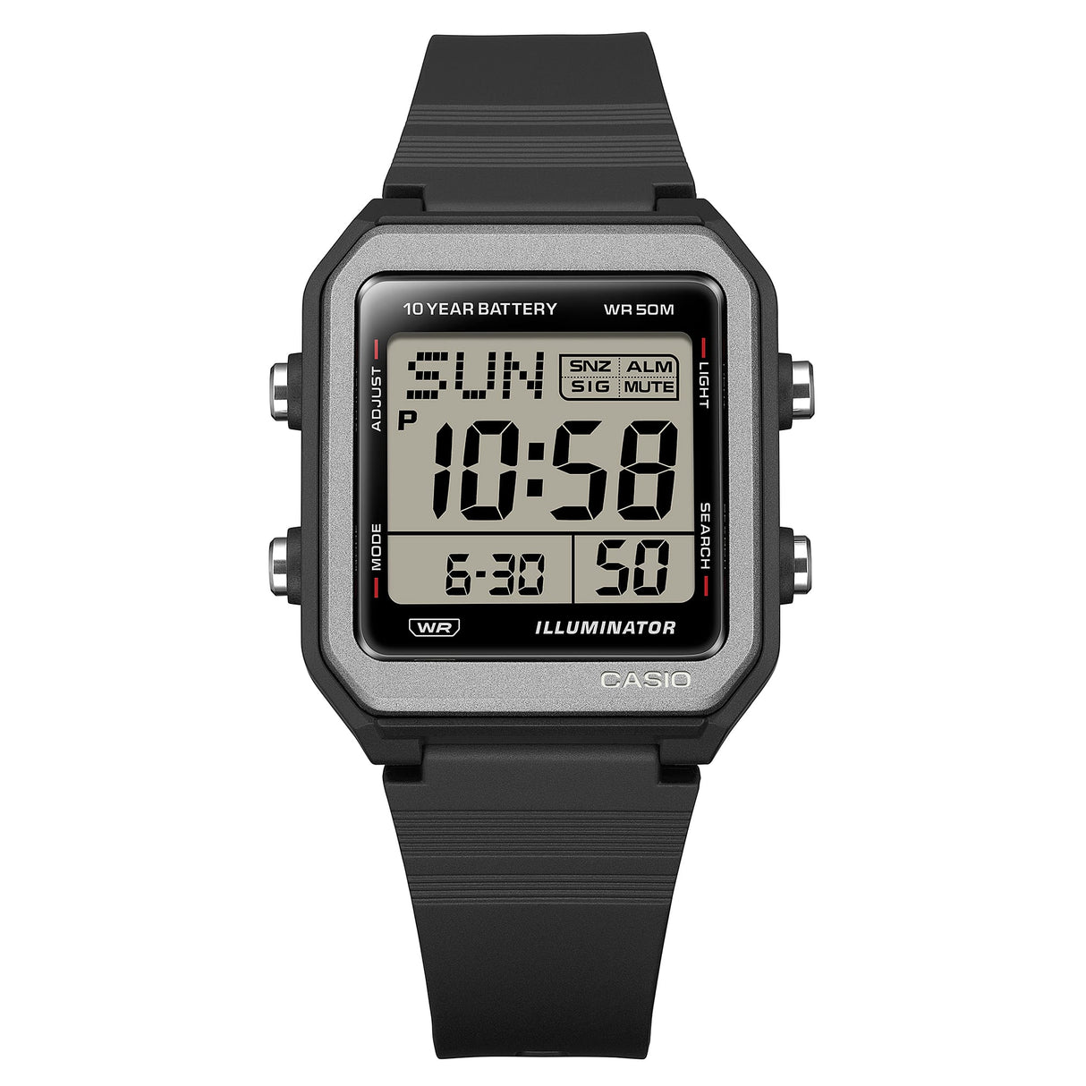 W-221H Reloj Casio unisex correa de caucho digital