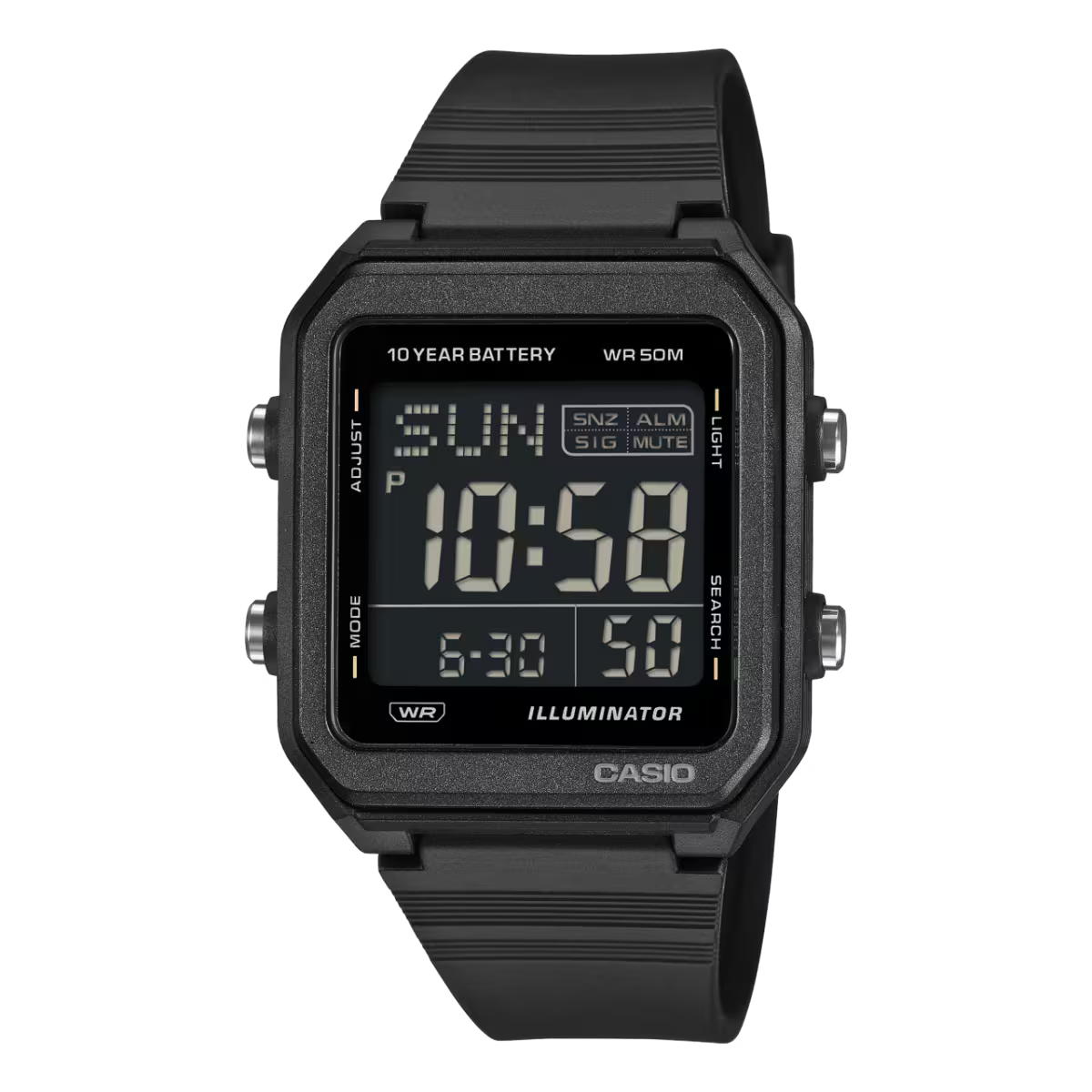 W-221H Reloj Casio unisex correa de caucho digital