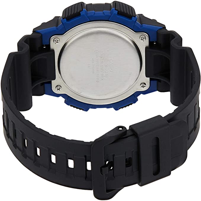 W-736 Reloj Casio para Hombre Pulsera de Goma Digital Alarma Vibrante Super Illuminantor