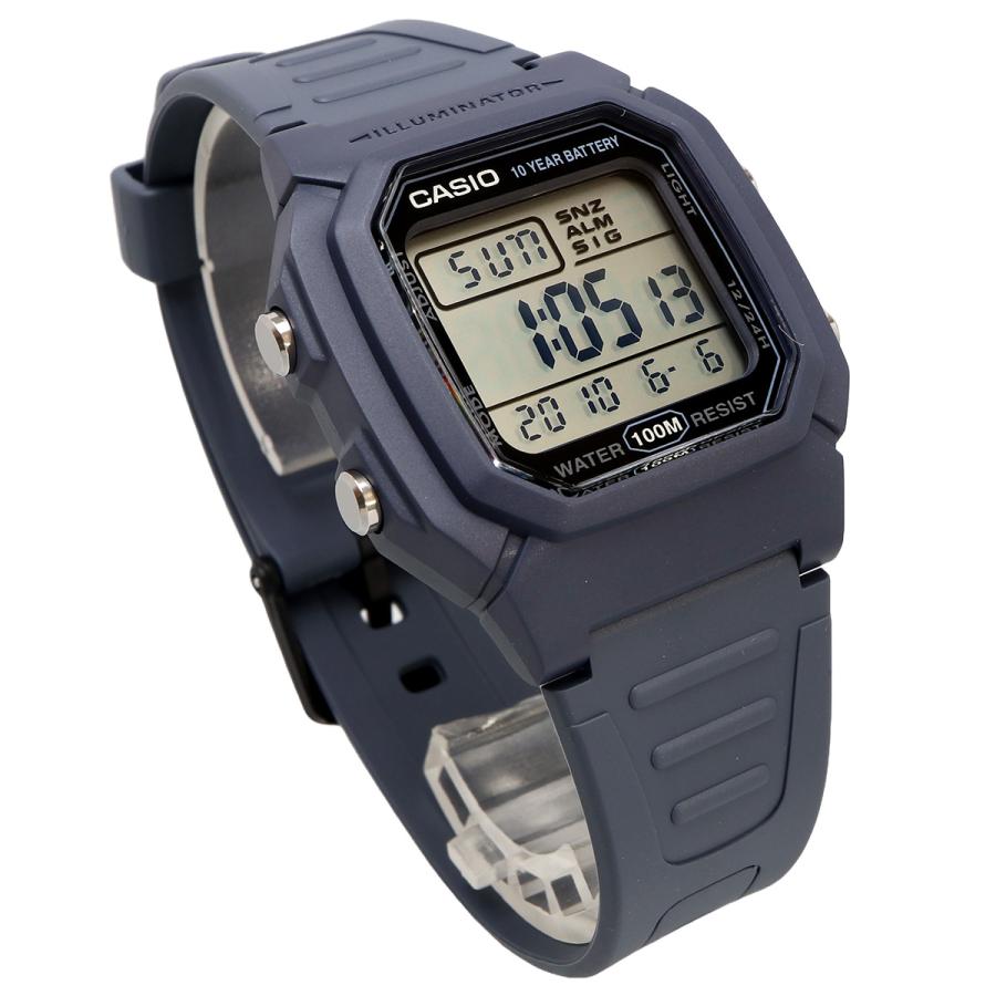 W-800 Reloj Casio para Hombre Banda de Caucho Digital 10 Años de Batería