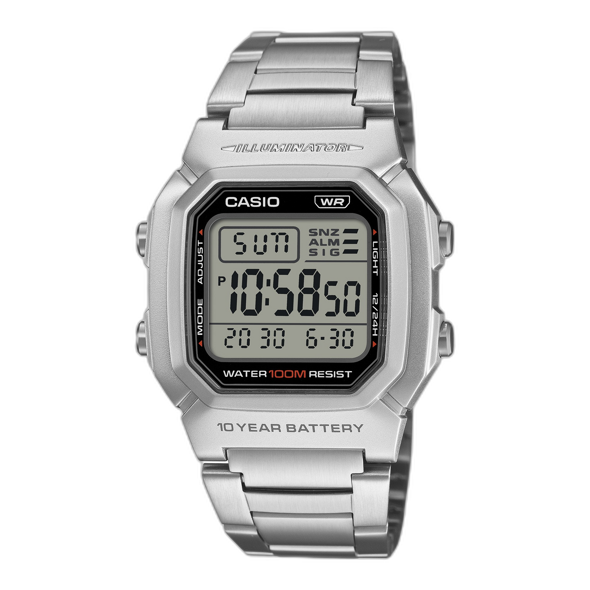 W-800HD-1AV Reloj Casio de hombre correa de metal batería de 10 años