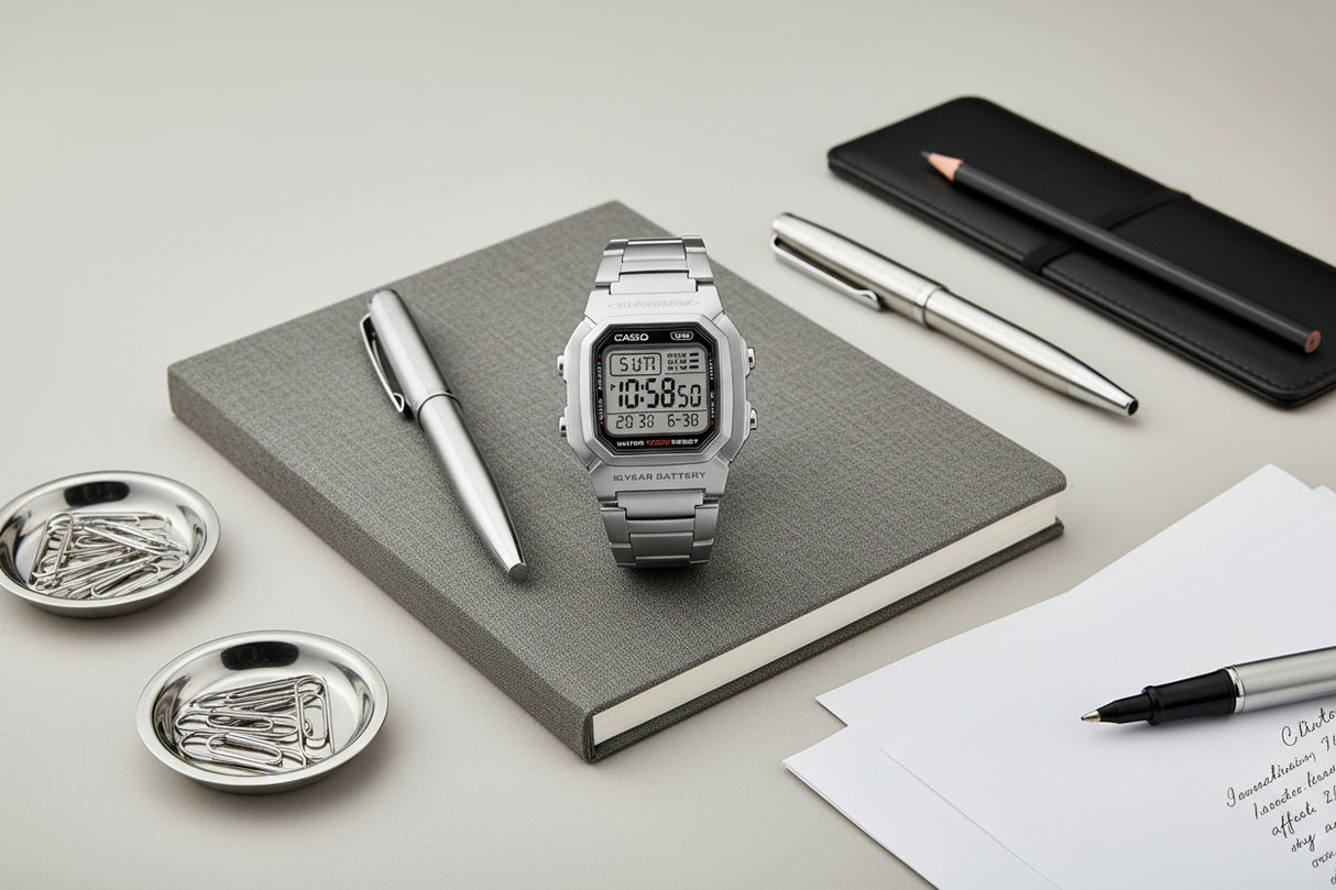 W-800HD-1AV Reloj Casio de hombre correa de metal batería de 10 años